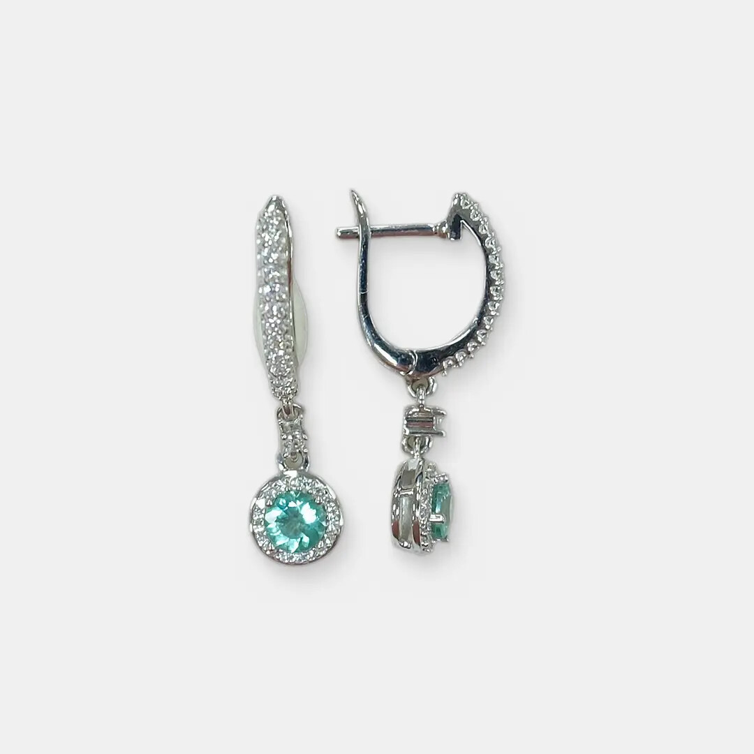 Серебряные серьги с апатитами